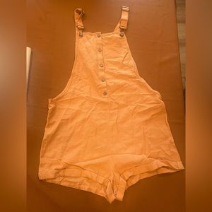 NWT Roxy Back To Goodbye Short Overalls; Size Large; Color Toast